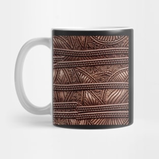 Brown ornamental leather, natural and ecological leather print #34 Mug